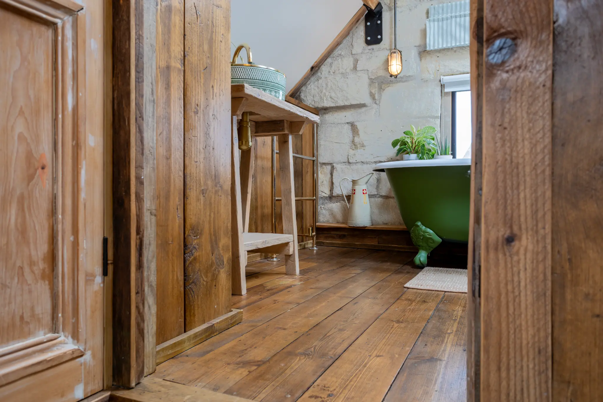 Dining area with table set for guests in Wiltshire Airbnb