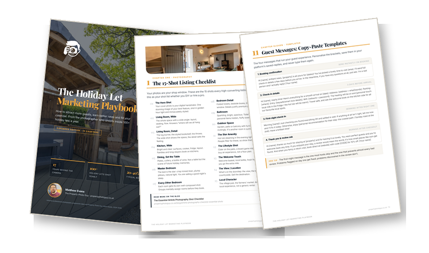 The Holiday Let Marketing Playbook — free 15-page PDF