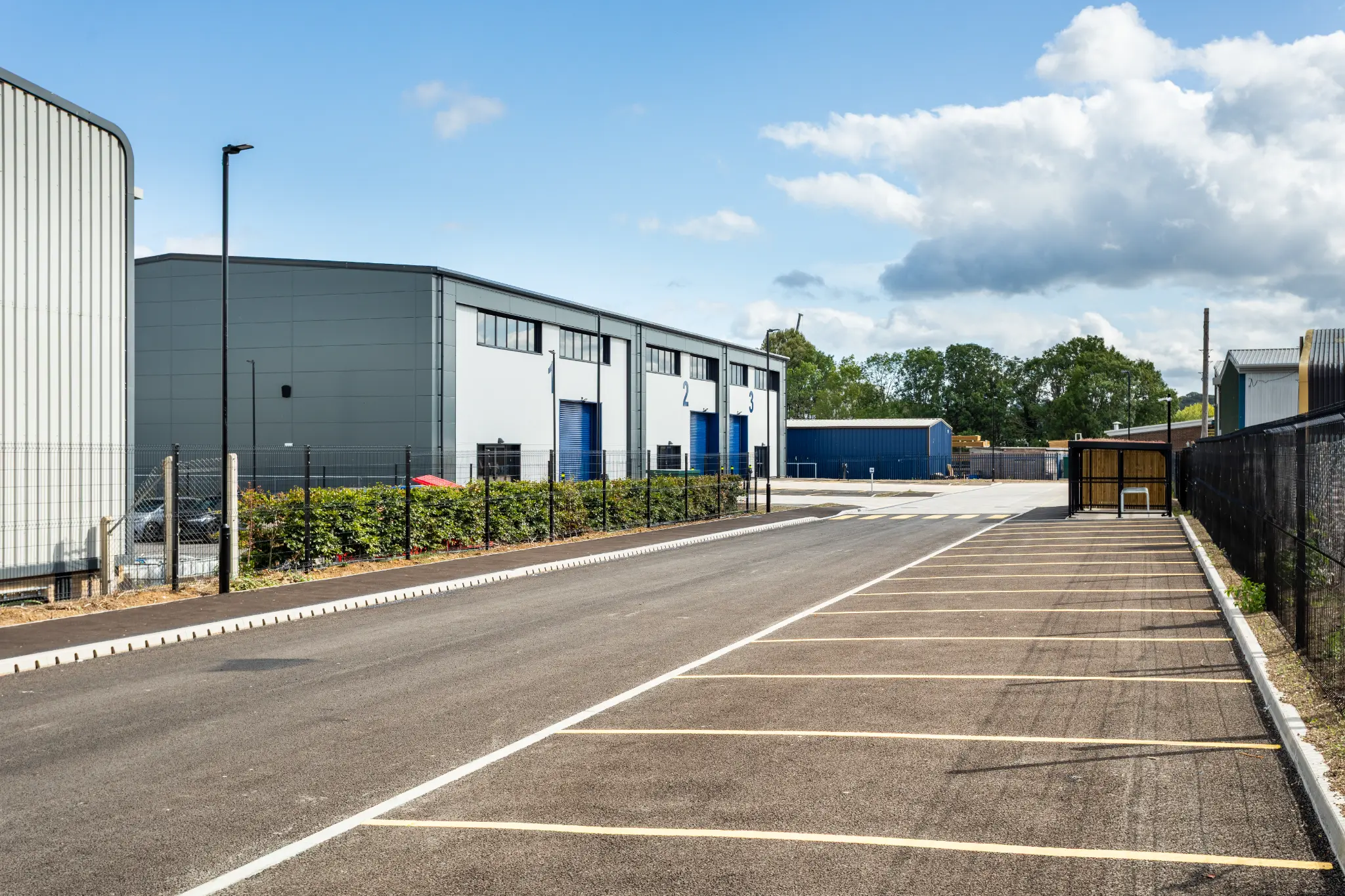 Parking and access in front of Rotor Trade Park Units 2 and 3